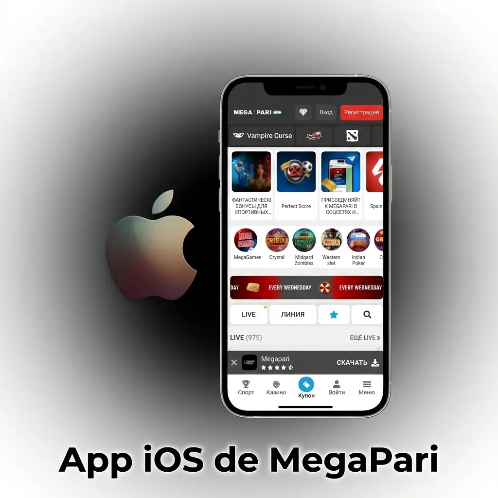 App iOS de MegaPari para iPhone y iPad: apuestas deportivas y casino en vivo, descarga gratuita y liviana