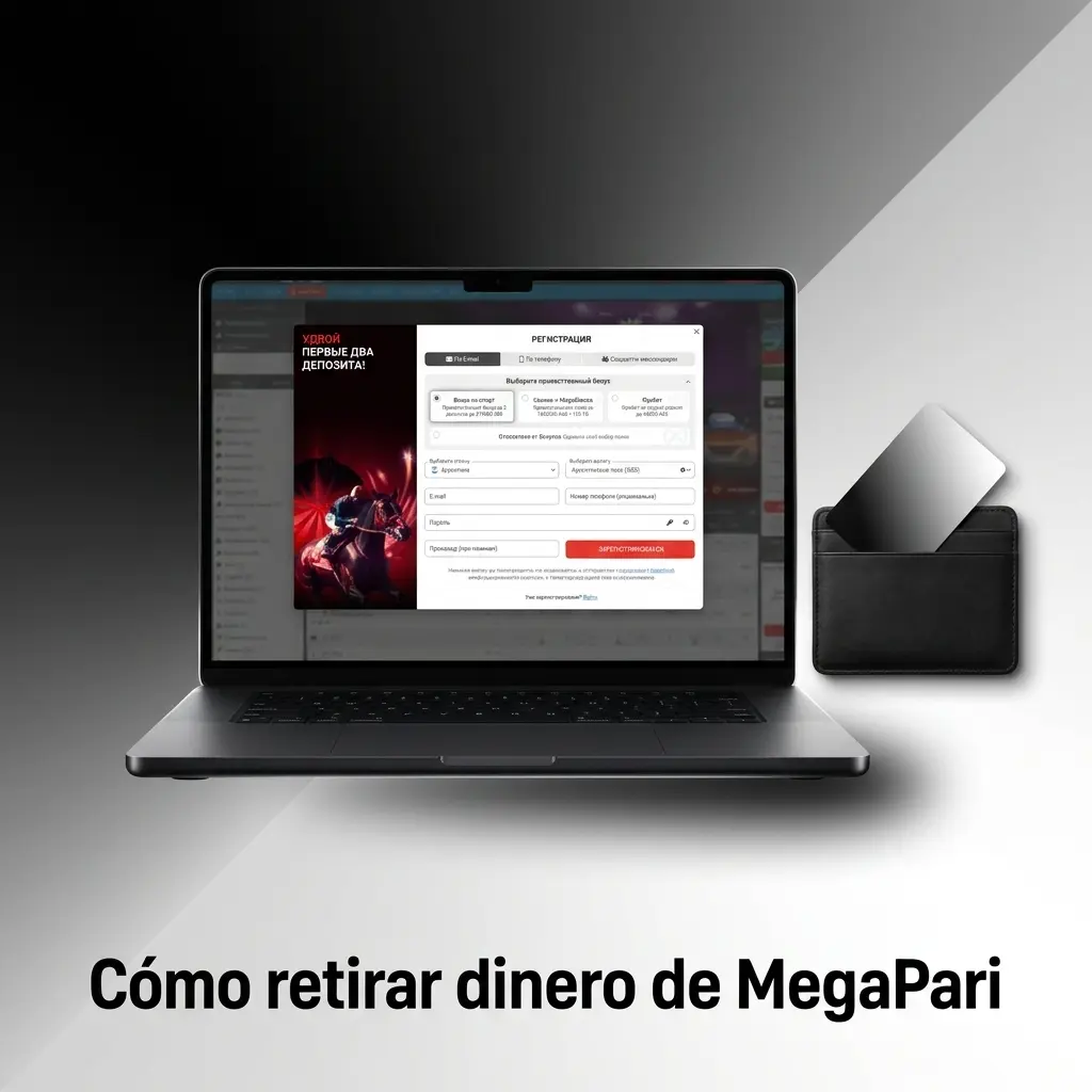 Pasos para retirar dinero de MegaPari: verificar cuenta, ir a Caja, elegir método, ingresar monto y confirmar el retiro.